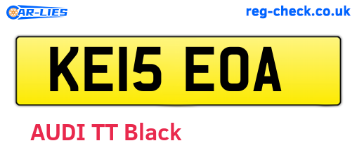 KE15EOA are the vehicle registration plates.