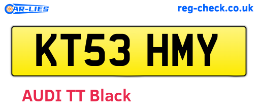 KT53HMY are the vehicle registration plates.