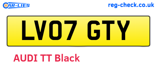 LV07GTY are the vehicle registration plates.