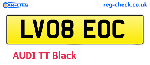 LV08EOC are the vehicle registration plates.