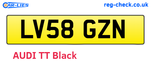LV58GZN are the vehicle registration plates.