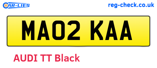 MA02KAA are the vehicle registration plates.