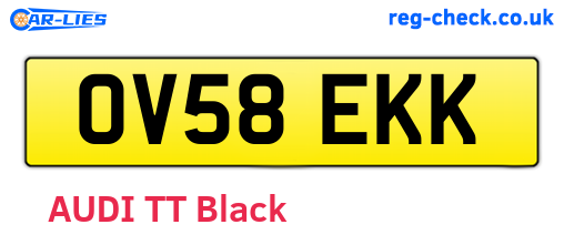 OV58EKK are the vehicle registration plates.