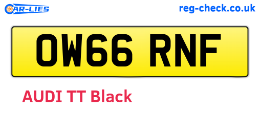 OW66RNF are the vehicle registration plates.