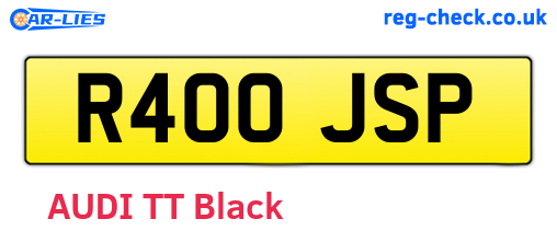 R400JSP are the vehicle registration plates.