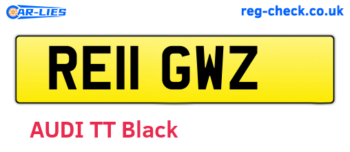 RE11GWZ are the vehicle registration plates.