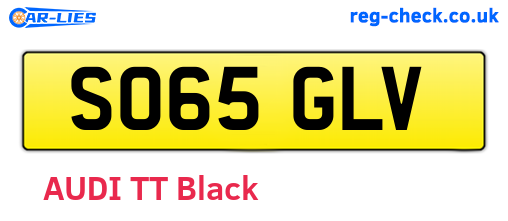 SO65GLV are the vehicle registration plates.