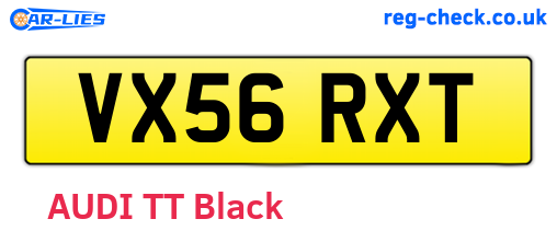 VX56RXT are the vehicle registration plates.