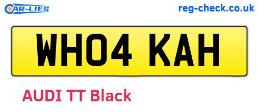 WH04KAH are the vehicle registration plates.