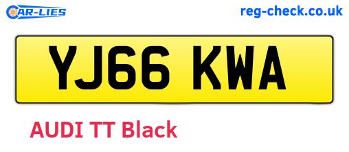 YJ66KWA are the vehicle registration plates.