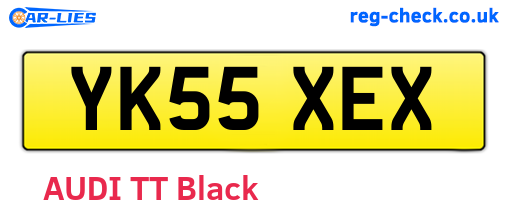 YK55XEX are the vehicle registration plates.