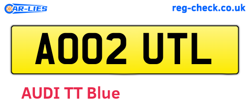 AO02UTL are the vehicle registration plates.