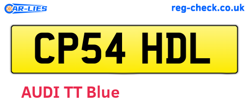 CP54HDL are the vehicle registration plates.