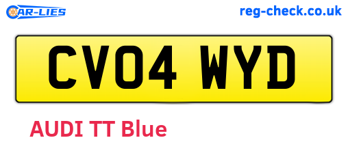 CV04WYD are the vehicle registration plates.