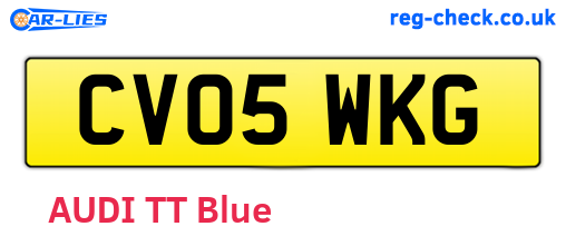 CV05WKG are the vehicle registration plates.