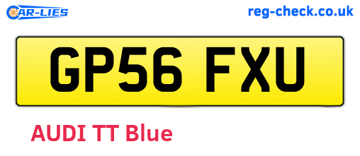 GP56FXU are the vehicle registration plates.