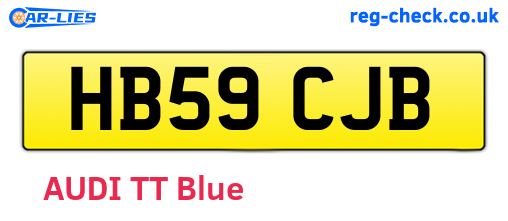 HB59CJB are the vehicle registration plates.