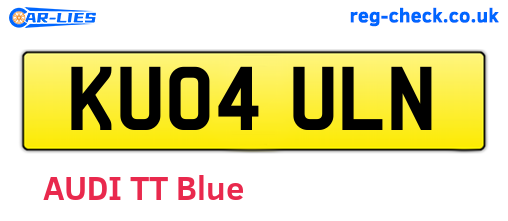 KU04ULN are the vehicle registration plates.