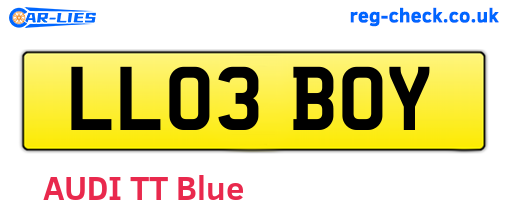 LL03BOY are the vehicle registration plates.