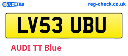 LV53UBU are the vehicle registration plates.