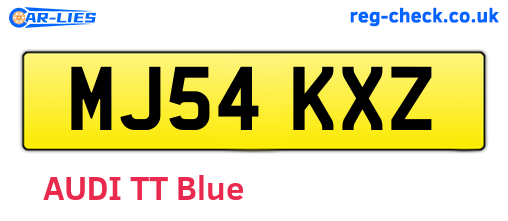 MJ54KXZ are the vehicle registration plates.