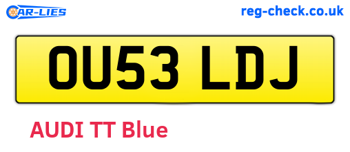 OU53LDJ are the vehicle registration plates.