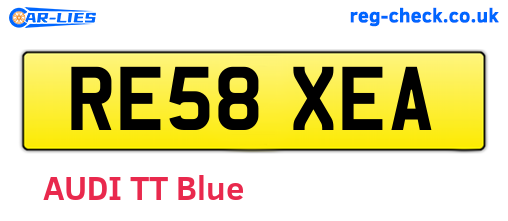 RE58XEA are the vehicle registration plates.