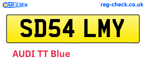 SD54LMY are the vehicle registration plates.