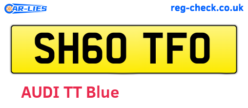 SH60TFO are the vehicle registration plates.