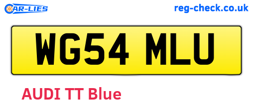 WG54MLU are the vehicle registration plates.