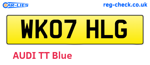 WK07HLG are the vehicle registration plates.