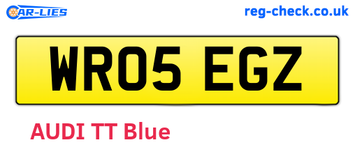 WR05EGZ are the vehicle registration plates.
