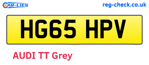 HG65HPV are the vehicle registration plates.