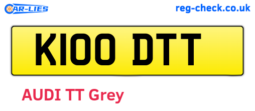 K100DTT are the vehicle registration plates.