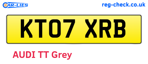 KT07XRB are the vehicle registration plates.