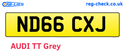 ND66CXJ are the vehicle registration plates.