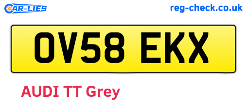 OV58EKX are the vehicle registration plates.