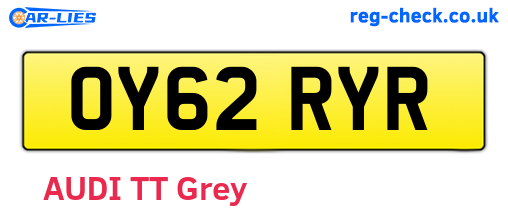 OY62RYR are the vehicle registration plates.