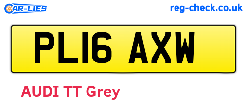 PL16AXW are the vehicle registration plates.