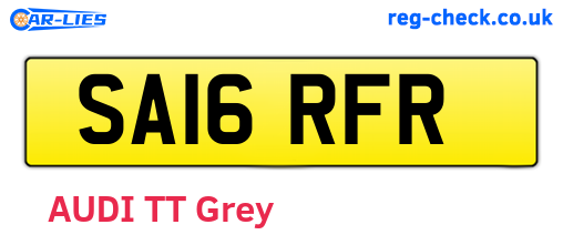 SA16RFR are the vehicle registration plates.