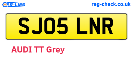SJ05LNR are the vehicle registration plates.