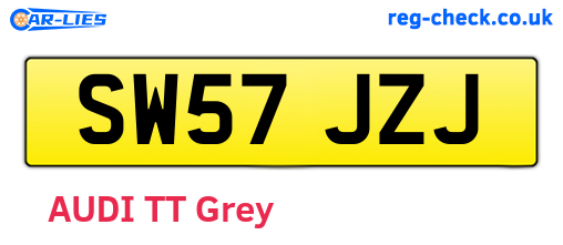 SW57JZJ are the vehicle registration plates.