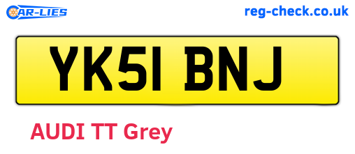 YK51BNJ are the vehicle registration plates.