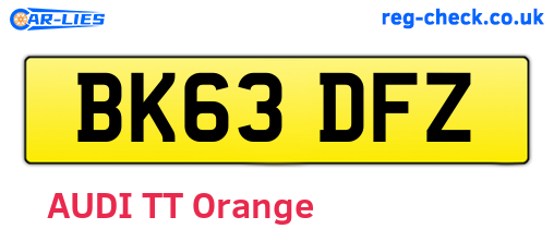 BK63DFZ are the vehicle registration plates.