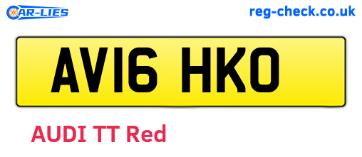AV16HKO are the vehicle registration plates.