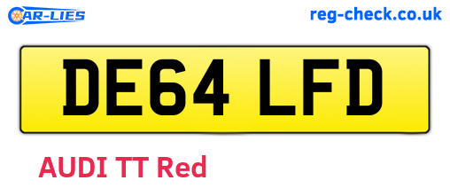 DE64LFD are the vehicle registration plates.