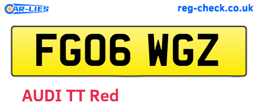 FG06WGZ are the vehicle registration plates.