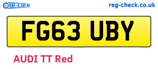 FG63UBY are the vehicle registration plates.