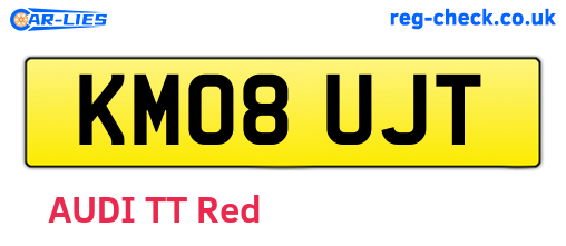 KM08UJT are the vehicle registration plates.