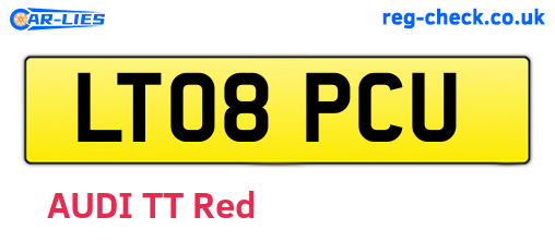 LT08PCU are the vehicle registration plates.